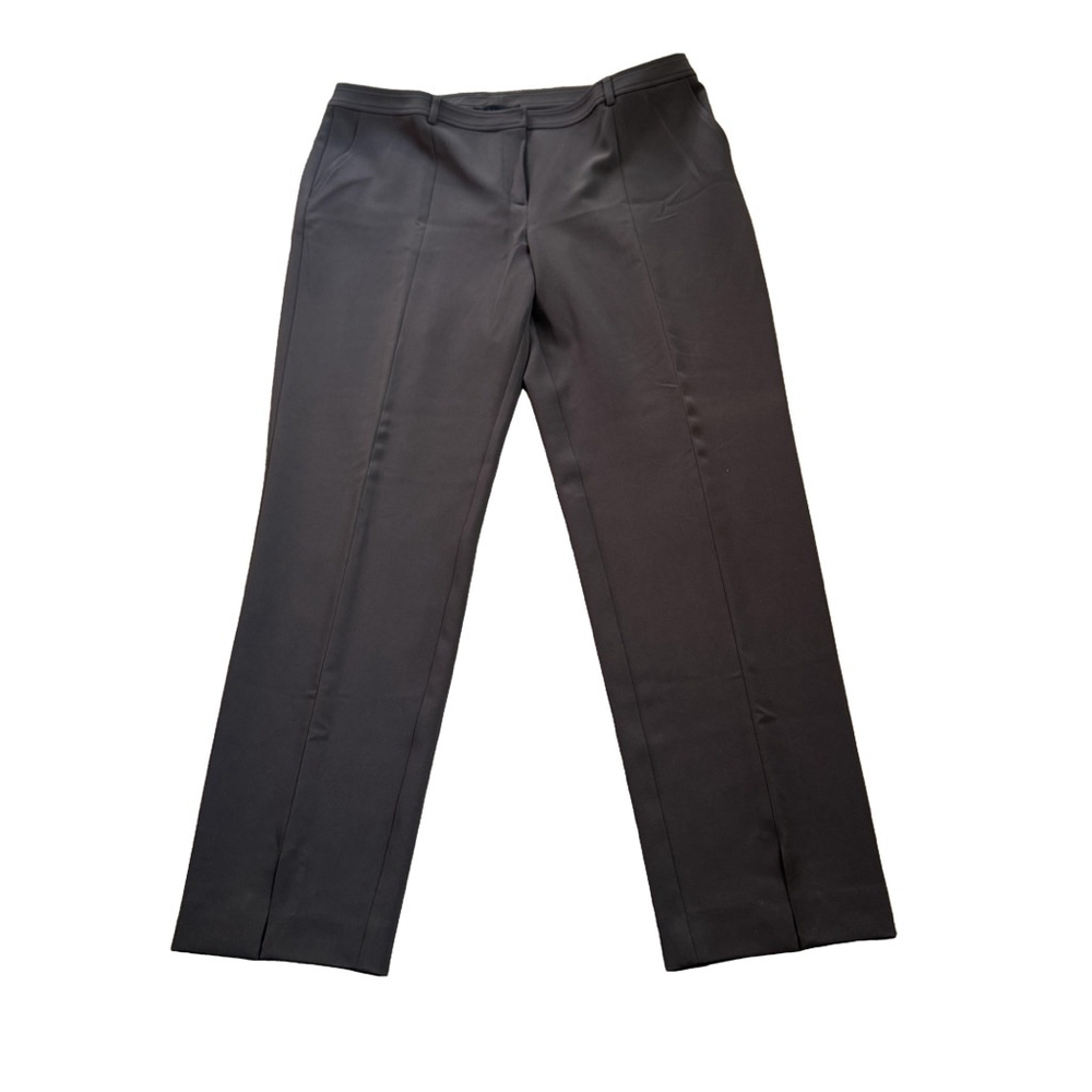 St. John Size 14 Jennifer Ankle Slit Dress Pants in Black Women's